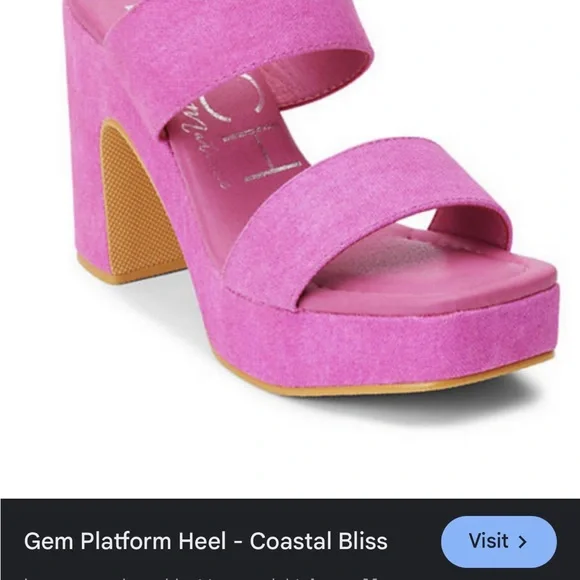 Matisse Bright Pink Canvas Platform Sandal - Picture 3 of 3